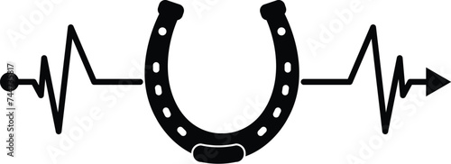 horse shoe ekg ecg horseshoe heartbeat vector file silhouette 
