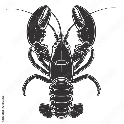 Silhouette lobster black color only full body 