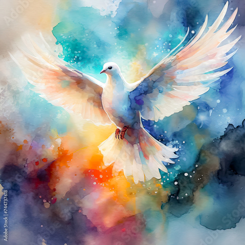 Aquarelle d'une colombe