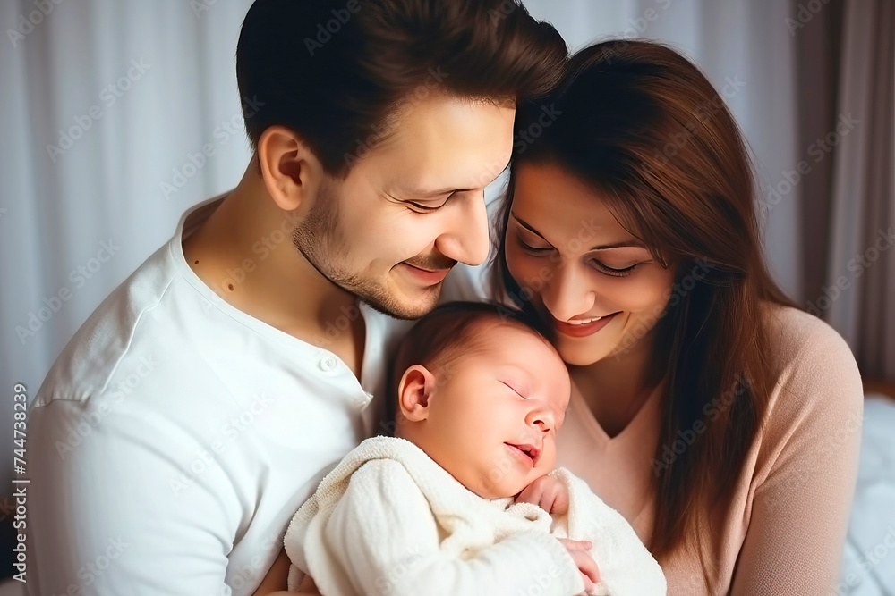 a man and woman are holding a newborn baby in their arms a man and woman are holding a newborn baby in their arms