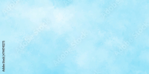 Abstract hand paint square stain watercolor background, watercolor abstract texture with white clouds and blue sky,  Light blue watercolor paper texture background with splashes. © FLOATING HEART