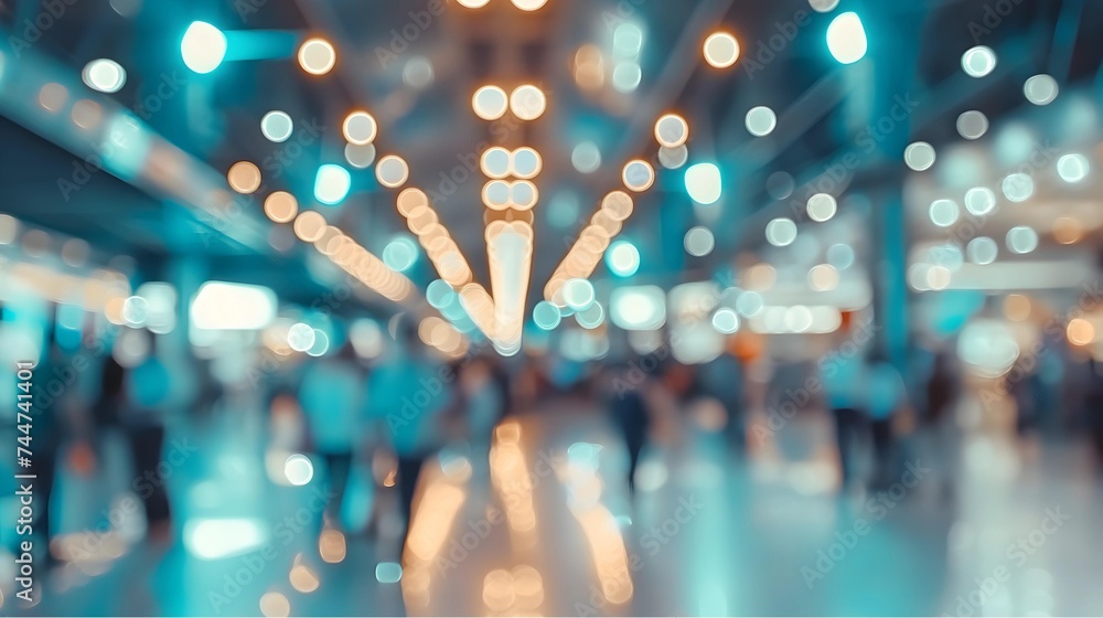 Abstract blurred image of shopping mall and bokeh light background. - obrazy, fototapety, plakaty 