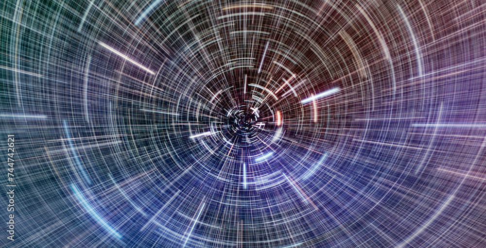 Fototapeta premium Abstract flight in space hyper jump illustration 