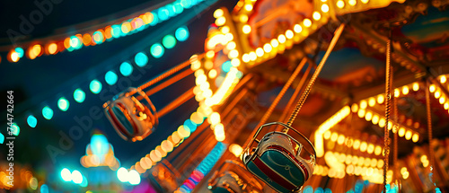 a merry go round at an amusement park at night