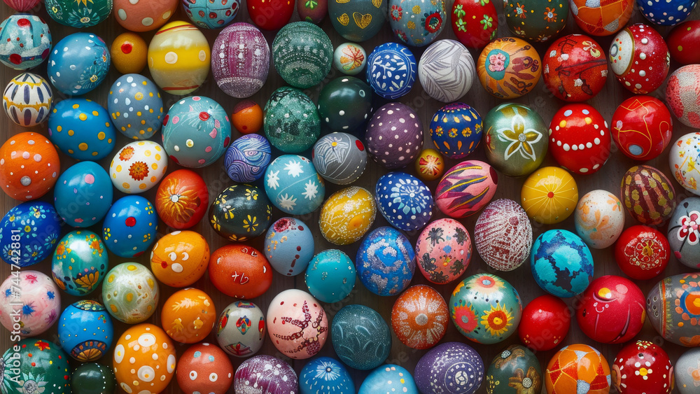 Vibrant Collection of Hand-Painted Easter Eggs