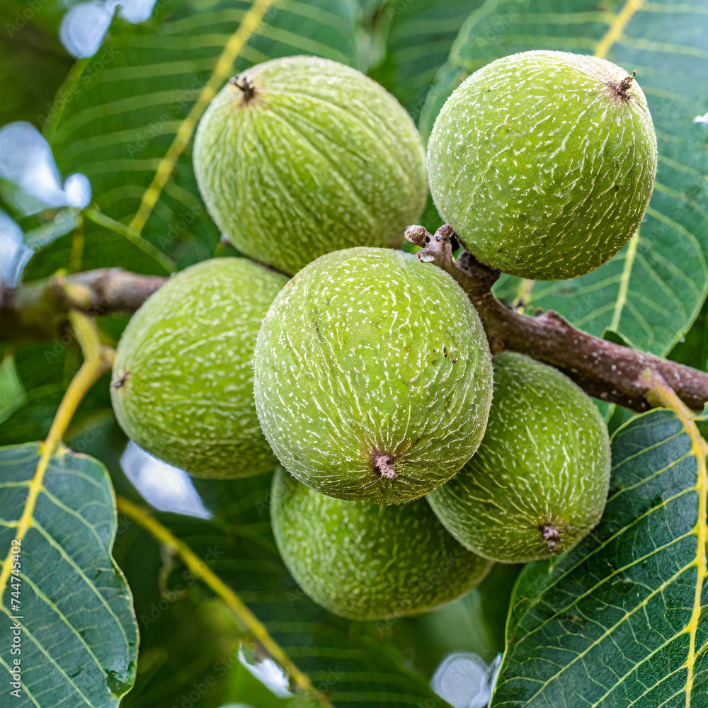 The eastern American black walnut (Juglans nigra) is native to North America