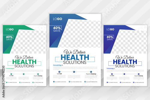 Corporate healthcare and medical flyer design layout template