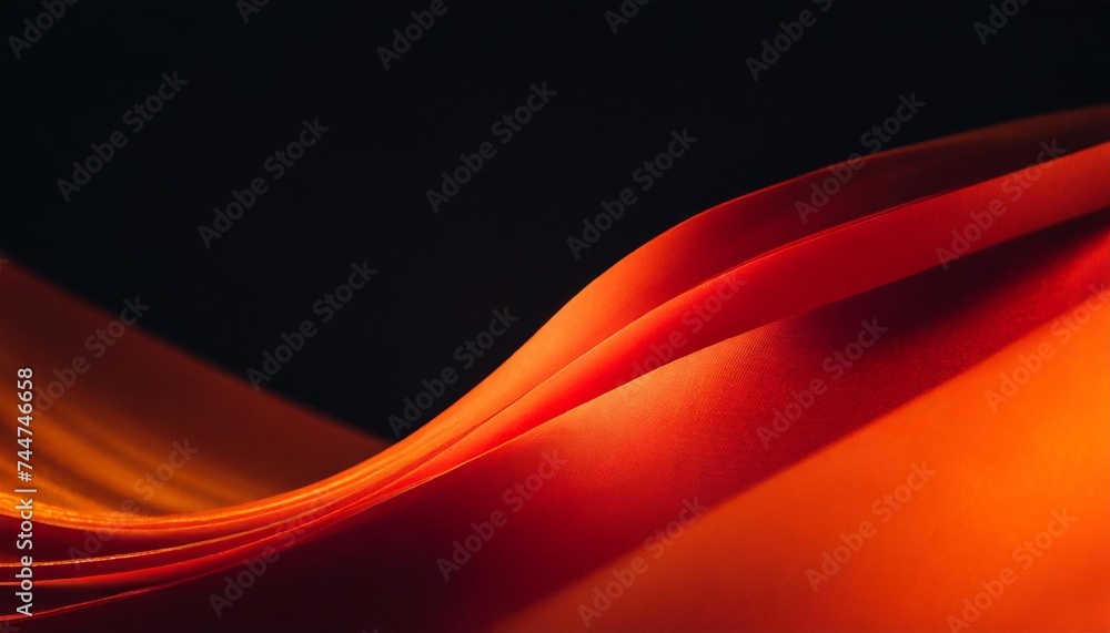 vibrant red orange color gradient on black background grainy gradient luminous color wave copy space - obrazy, fototapety, plakaty 