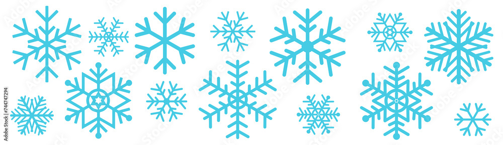 Vector set of snowflakes isolated on white background Vector set of snowflakes isolated on white background