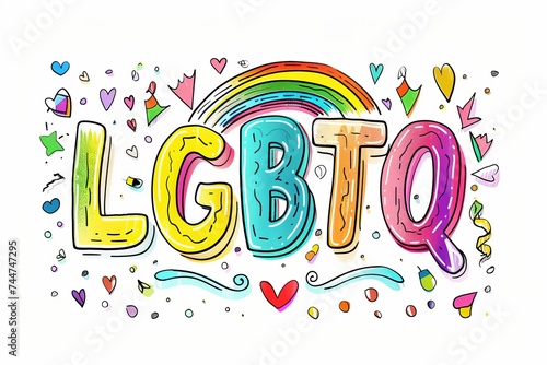 LGBTQ Pride contour. Rainbow lgbtq+ role models colorful rainbow road diversity Flag. Gradient motley colored pronoun movement LGBT rights parade festival original diverse gender illustration