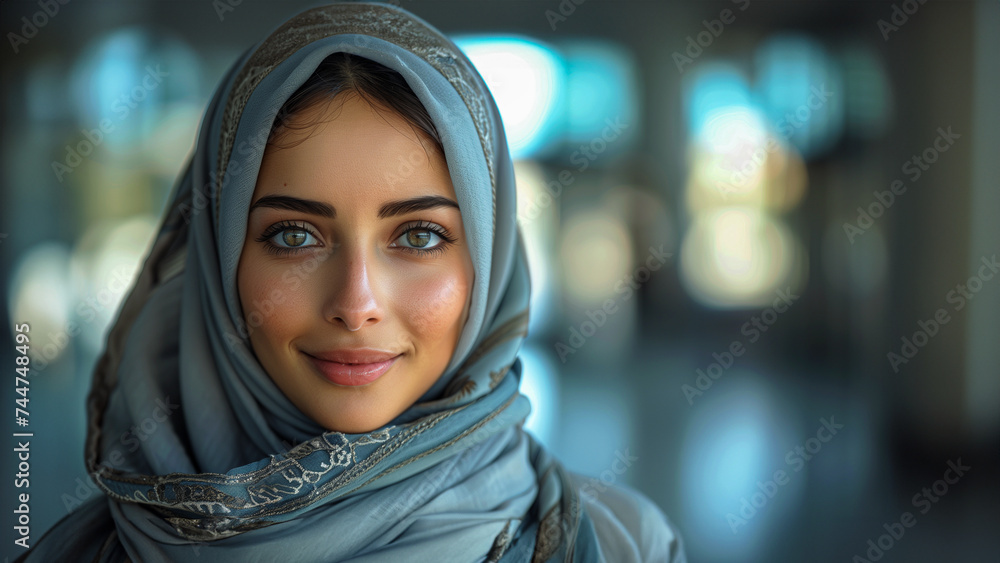 a portrait of a beautiful woman of the Muslim faith a portrait of a beautiful woman of the Muslim faith