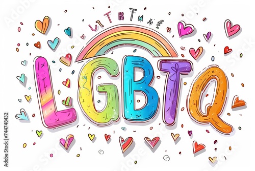 LGBTQ Pride lgbtqia. Rainbow lgbtq  in community service colorful inspired diversity Flag. Gradient motley colored peacefulness LGBT rights parade festival charity diverse gender illustration