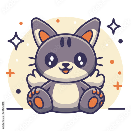 cute cat animal  drawing cartoon illustration