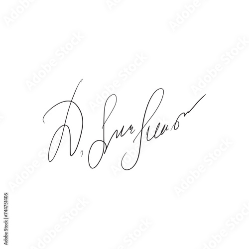 Fake autograph samples. Hand-drawn signatures