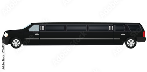 Black long limousine. vector illustration