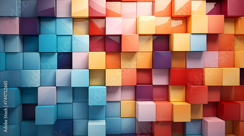 Geometric blocks wall  abstract geometric background