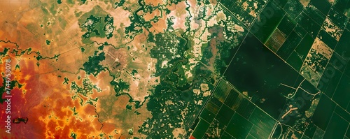 Satellite imagery analysis for crop health global view on local farming precision from space photo