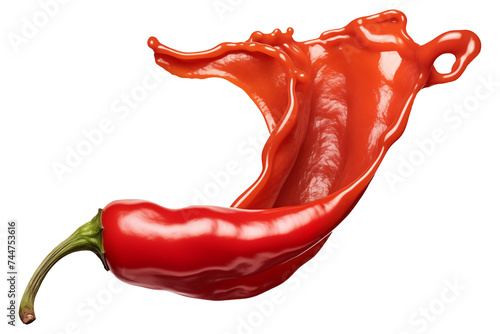 Falling bursting chili pepper Hot sauce PNG splash Isolated on Transparent and White Background - Grooming Products , Drop of liquid stroke With clipping path - hot Food Restaurant advertising