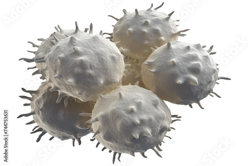 Close up white blood cells PNG Isolated on Transparent and White Background - Leukocytes Immune system and Infectious diseases medical microbiology Science concept photo