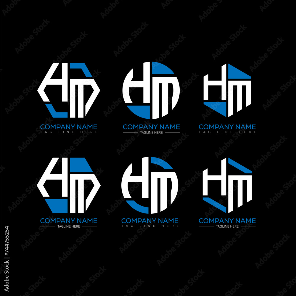 HM letter logo set design.HM monogram polygonal and circle shape vector. HM unique design.
HM letter logo set design.HM monogram polygonal and circle shape vector. HM unique design.