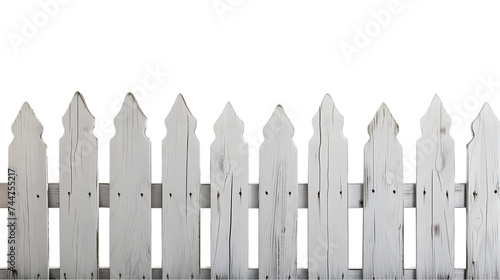 White picket fence isolated on white, home and property concept.