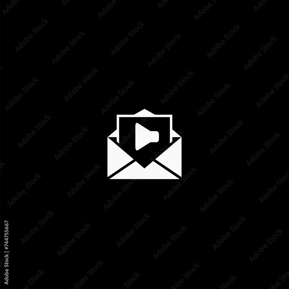 Voice mail icon on black background Voice mail icon on black background
