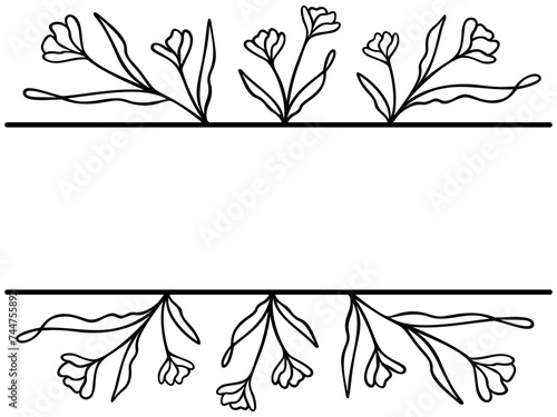 Botanical Title Border | Elegant Leafy Frame	