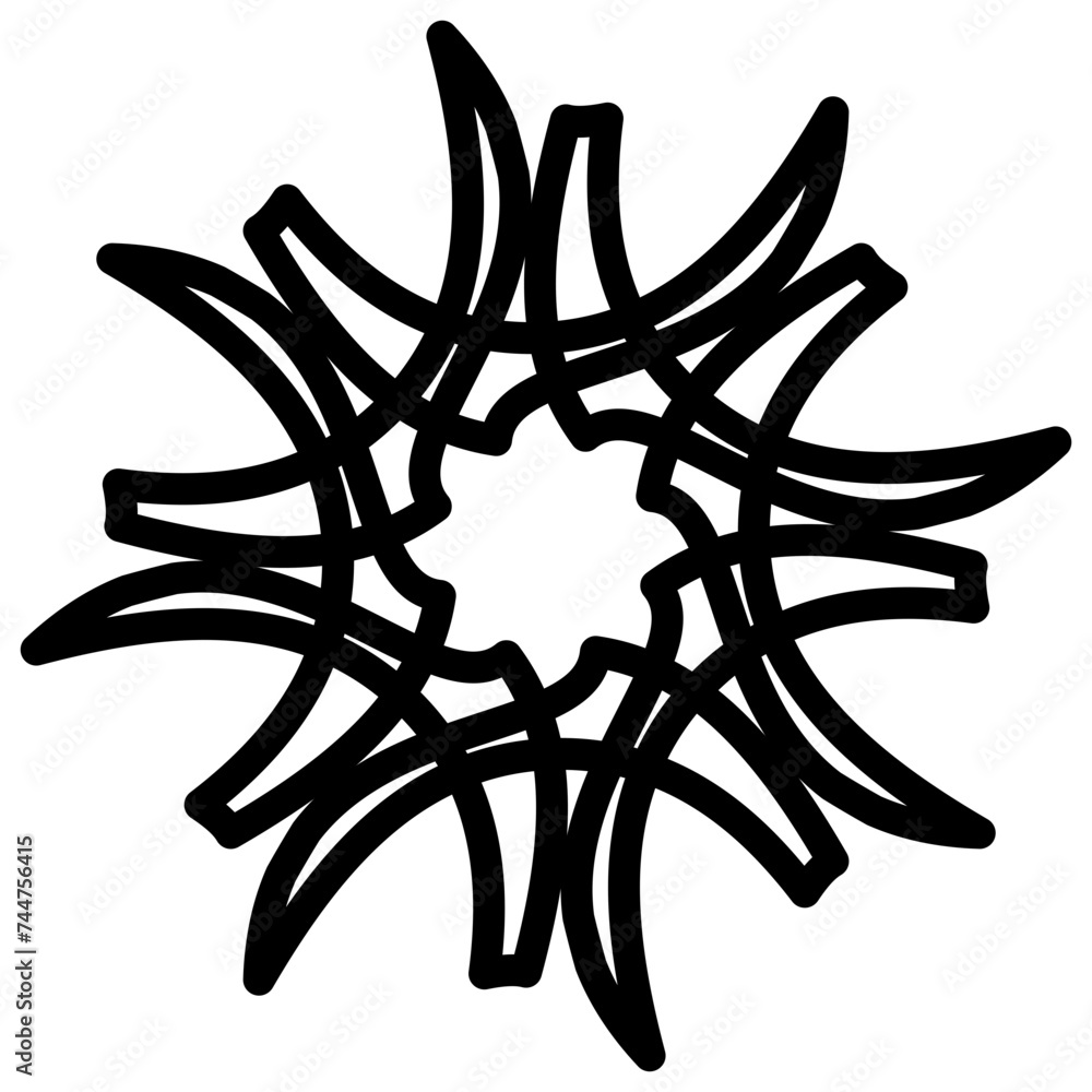 Black, draw flower thick line. Vector illustration. Black, draw flower thick line. Vector illustration.