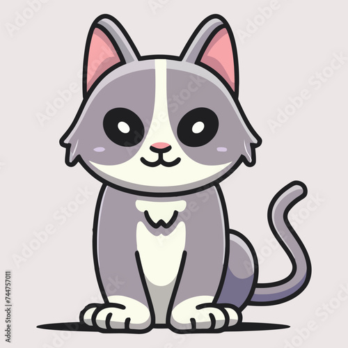 cute cat or kitten Animal meow  cartoon pets exact vector collection Illustration 