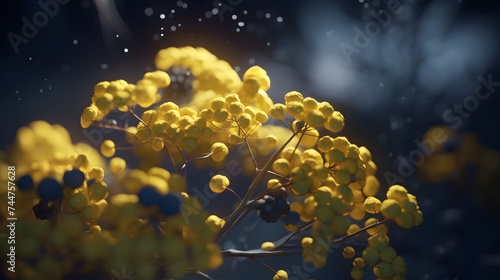  yellow flowers with bokeh lights