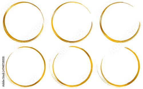 Set of aesthetic gold circular frame