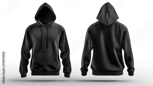 set of front and back view tee hoodie