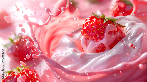 Strawberries in cream