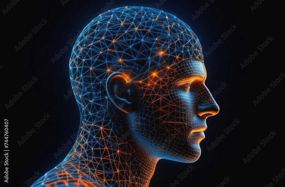 Obraz premium Artificial intelligence AI concept background banner, big data analytics technology, deep learning.