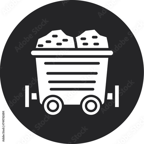 Mining Cart Glyph Circle Icon
