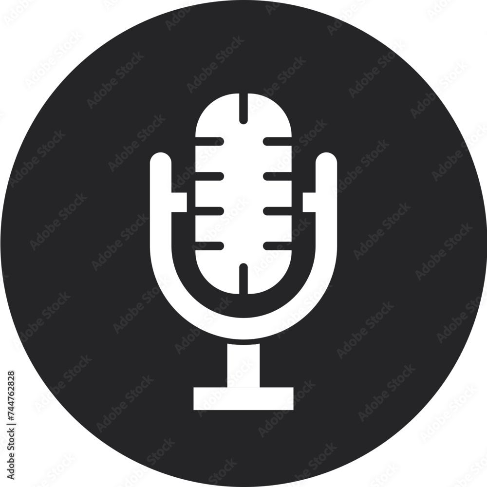 Microphone Glyph Circle Icon Microphone Glyph Circle Icon