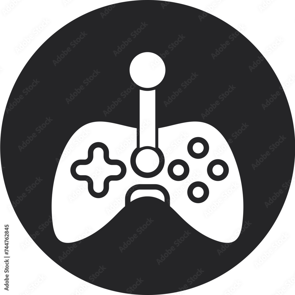 Joystick Glyph Circle Icon Joystick Glyph Circle Icon