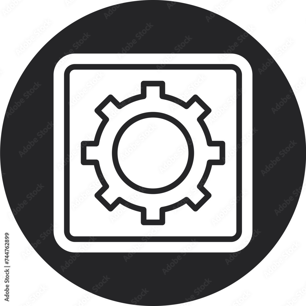 Settings Glyph Circle Icon