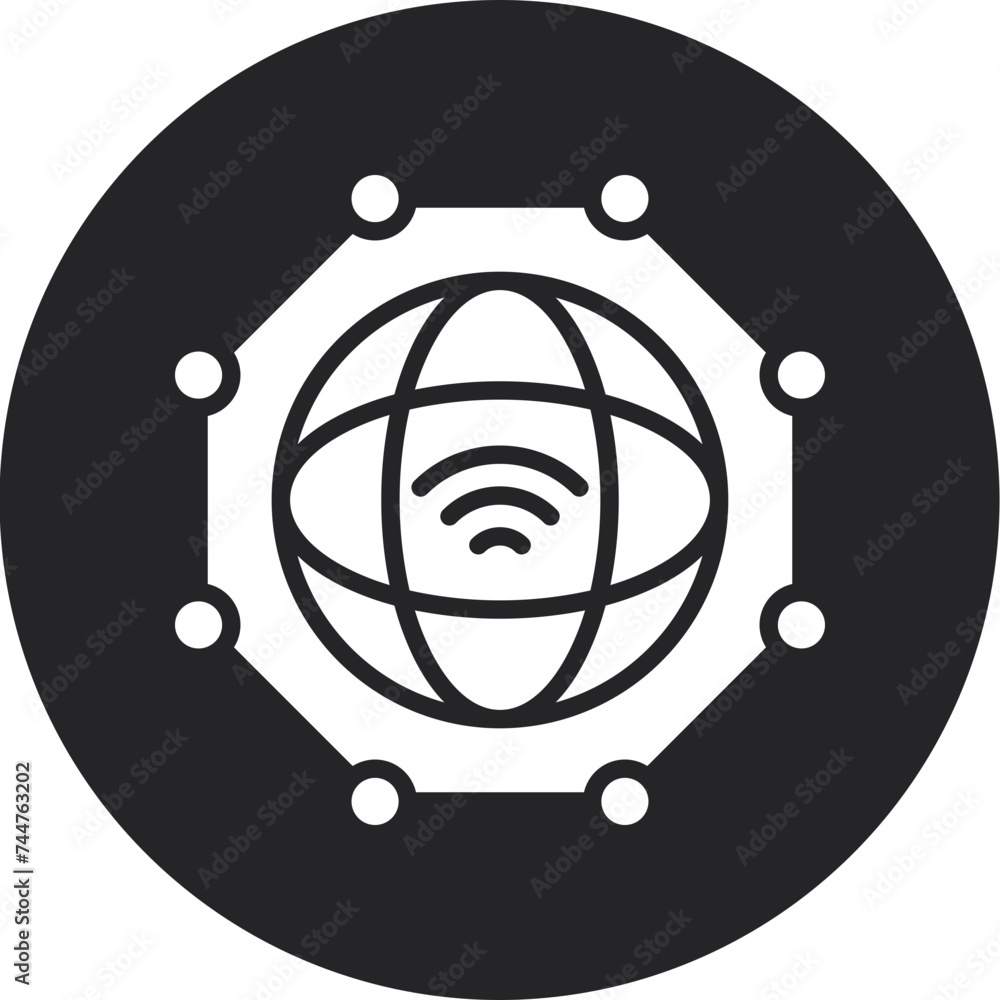 Internet Of Things Glyph Circle Icon Internet Of Things Glyph Circle Icon