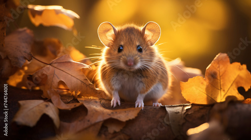 Adorable Mouse Basking in Autumn Sunlight © Tariq