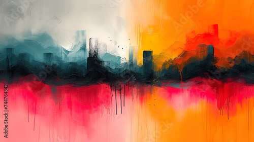 Abstract art featuring expressive and bold brushstrokes that convey a sense of spontaneity and cre