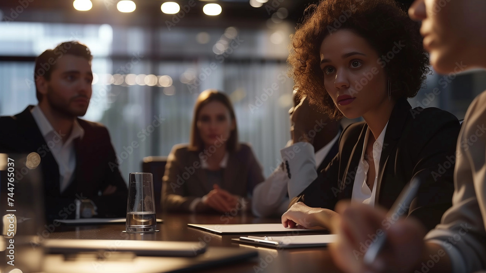 Diverse coworkers working together in boardroom, brainstorming, discussing and analyzing and planning business strategy. Diverse coworkers working together in boardroom, brainstorming, discussing and analyzing and planning business strategy.