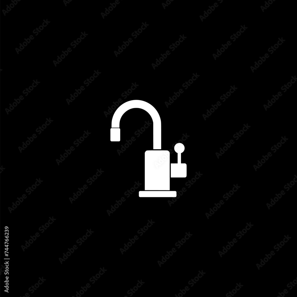 Tap water icon simple sign isolated on black background Tap water icon simple sign isolated on black background