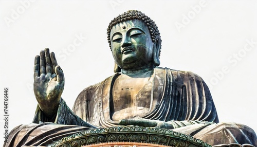 tian tan buddha or giant buddha statue at po lin monastery ngong ping lantau island hong kong china isolated on white background photo