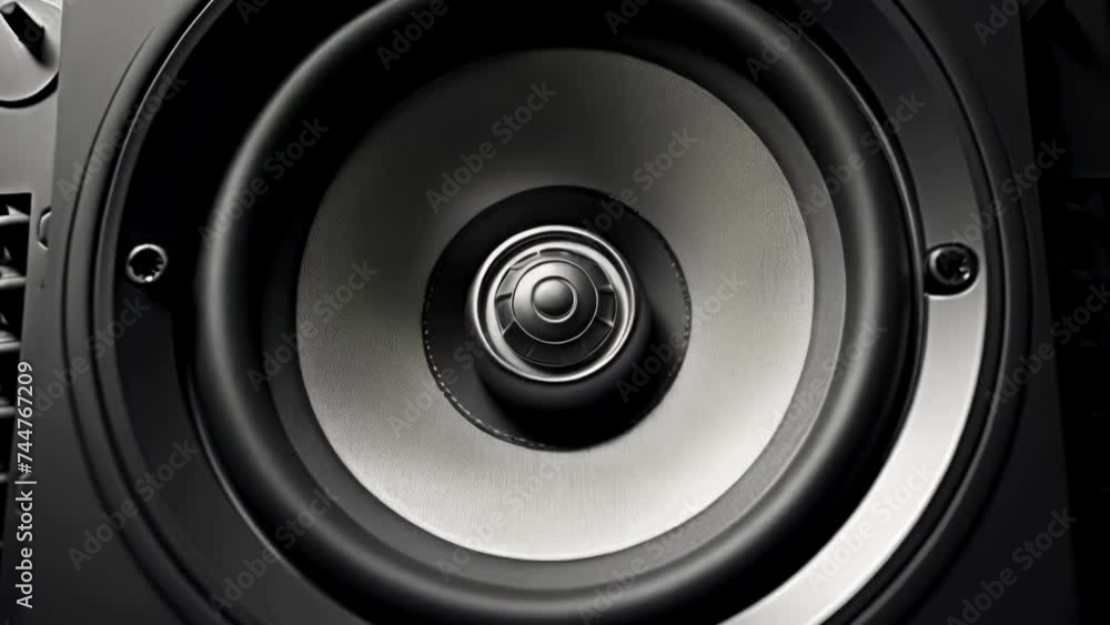 High-quality image of a speaker with a black background, perfect for technology or music themes. High-quality image of a speaker with a black background, perfect for technology or music themes.