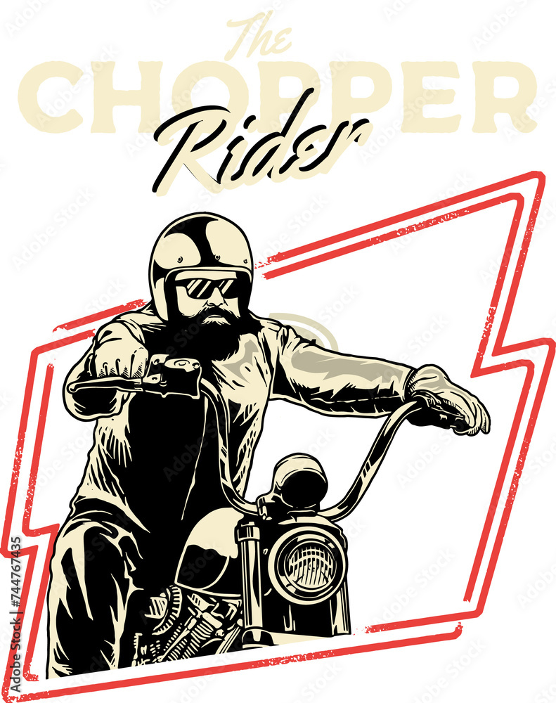 Vintage Motorcycle Illustration