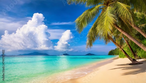 perfect tropical beach landscape vacation holidays background © Yesenia