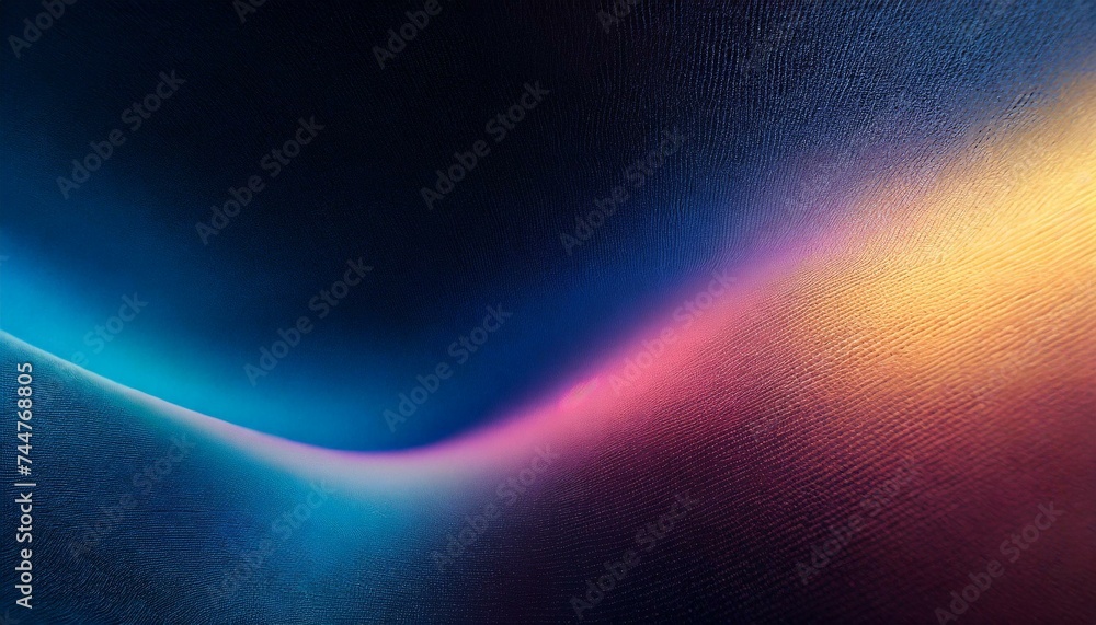 Grainy gradient background blue pink yellow abstract glowing color wave black dark backdrop noise texture banner poster header design