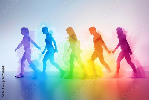 LGBTQ Pride plurality. Rainbow lgbtq+ in intelligence agencies colorful berry diversity Flag. Gradient motley colored pronoun recognition LGBT rights parade festival spring bud diverse gender photo