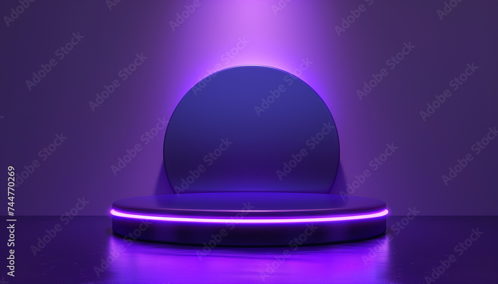3d Perfect purple podium for showing the product. 3d Perfect purple podium for showing the product.